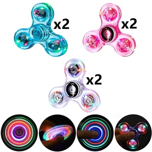 (6 Pack) LED Light Up Glow in the Dark Fidget Spinner Toy Rainbow Finger Toy (6 Pack) LED Light Up Glow in the Dark Fidget Spinner Toy Rainbow Finger Toy