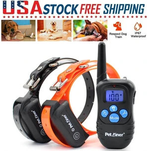 2Pcs Dog Shock Training Collar Rechargeable with LCD Remote Waterproof 330 Yards 2Pcs Dog Shock Training Collar Rechargeable with LCD Remote Waterproof 330 Yards