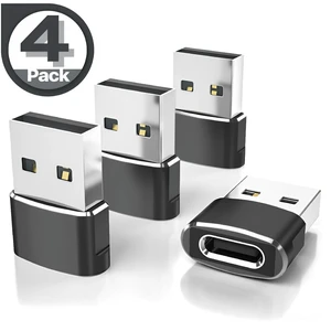 4 PACK USB to USB C Adapter Type-C Female to A Male OTG Converter Car Charger 4 PACK USB to USB C Adapter Type-C Female to A Male OTG Converter Car Charger