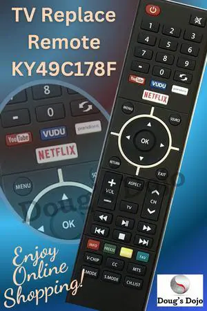 KY49C178F TV Replace Remote Control E2SW3918 ,VUDU NETFLIX, YOUTUBE