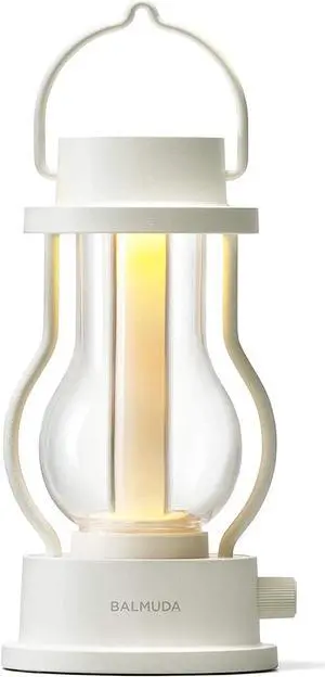BALMUDA The Lantern | Rechargeable LED Lantern | 3 Light Modes  Candle, Amber, Warm White | Lightweight and Water-Resistant | L02H-WH | White | US Version