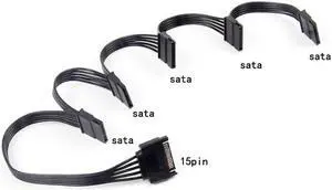 4 Pin Male to SATA 15 Pin Female Power Supply Cable 1 to 5 Cord Hard Drive IDE Molex to 5-Port 15Pin SATA Power Cable 30 inch Color: Hard drive Cable