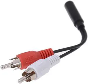 Music Wire 3.5MM Female Connector Jack Stereo Cable Y Plug To 2 RCA Male Adapter 3.5 Audio Aux Socket Headphone Color: 1PCS