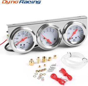 Dynoracing 2inch 52MM Triple Gauge kit Volt Meter Water Temp Temperature Gauge Oil Press Pressure Gauge Car Meter