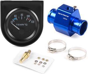 2" 52mm Water Temp Gauge 40-120C Pointer Auto Water Temperature Gauge Car Meter 1/8 NPT Sensor With 28mm Joint Pipe Sensor Adapter