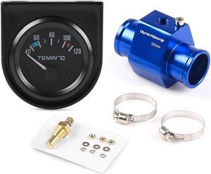 2" 52mm Water Temp Gauge 40-120C Pointer Auto Water Temperature Gauge Car Meter 1/8 NPT Sensor With 30mm Joint Pipe Sensor Adapter