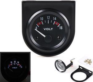 Volt Meter 2" 52mm Universal 8-16 Volts Meter White Led Volt Gauge Car Meter Racing Meter