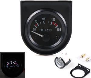 Oil Temp Gauge 2" 52mm Universal Oil Temperature Gauge 50-150 Auto Meter White Led With 1/8 Npt Sensor