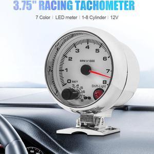 3.75inch Car Tachometer Gauge Tacho Meter 7 Color Led Shift Light