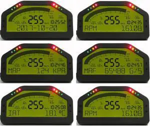 9 in 1 Race Display Bluetooth Full Sensor Kit Dashboard LCD Screen OBDll Rally Gauge Tachometer DO903