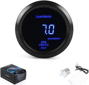 2" 52mm Electronic Oil Pressure Gauge Digital 0-7 Bar Oil Press Gauge Blue Led With Sensor Car Meter