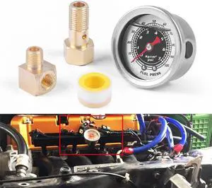 Car Fuel Oil Pressure Liquid Filled Gauge for Honda Civic CRX Acura Mitsubishi Eclipse Oil Fuel Pressure Gauge Black