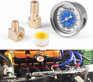 Car Fuel Oil Pressure Liquid Filled Gauge for Honda Civic CRX Acura Mitsubishi Eclipse Oil Fuel Pressure Gauge Blue