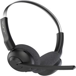 JLab Go Work Pop On-Ear Wireless Headset | Black | 50+ Hours Playtime | Bluetooth Multipoint | Rotating Boom Mic | Noise Canceling MEMS Microphone | Light-Weight, Portable | PC/Mac|