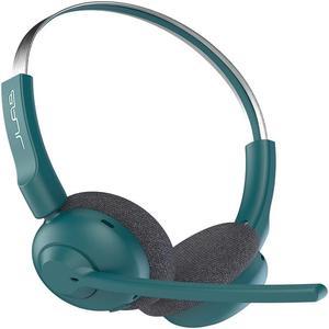JLab Go Work Pop On-Ear Wireless Headset | Teal | 50+ Hours Playtime | Bluetooth Multipoint | Rotating Boom Mic | Noise Canceling MEMS Microphone | Light-Weight and Portable | for PC/Mac or Mobile