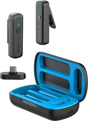 JLab Create Wireless Lavalier Microphone System, 2 Microphones & Charging Case, Bluetooth, Plug & Play USB-C Dongle, For Content Creation, Clip-On, 13 Hour Recording Time, O