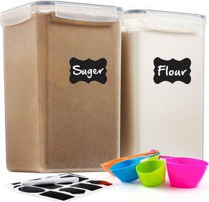 2 Pack Extra Large Airtight Food Storage Containers  65L  220 Oz BPA Free Clear Plastic Kitchen and Pantry Organization Canisters for Flour Sugar Rice  Baking Supply  Labels Marker  Spoon Set