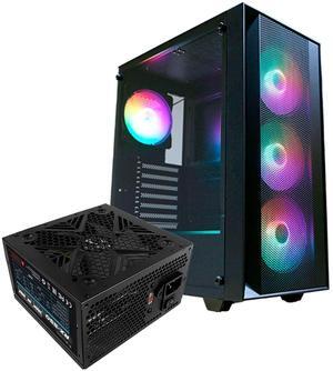 RAIDMAX V100 Gaming Case, with 4 Pre-Installed Rainbow Fans, Includes 550W Power Supply, ATX 12V, PCI Express, SATAATX Mid Tower Case