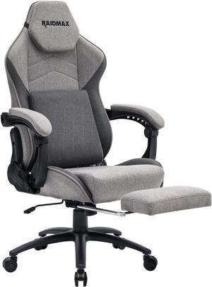 Raidmax Advenced DK719 Series Computer-Gaming-Chairs, Soft Breathable Fabric XL Size Gaming Chair, Heavy Duty Gas Lift and Metal Base, Foam Padded Armrest and Retractable Footrest