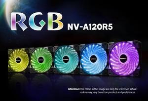 Raidmax NV-A120R5 RGB, 5*120mm RGB LED Fans PWM 5