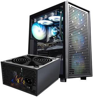 Raidmax Case PSU Combo - Vector V300 Black ATX Mid Tower Wide Body PC Case with 4 ARGB Fans Support Up to 350mm GPU + 700W 80+ Certified Power Supply