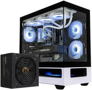 RAIDMAX H200 ATX Gaming PC Case Bundle, 5x ARGB Fans, Patented Air Tunnel Design, Includes RX-850AEM 850W ATX 3.1 PCIe Gen 5 Fully Modular 80+ Gold Power Supply, Tempered Glass, Supports 400mm GPU