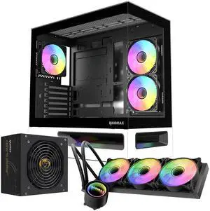 RAIDMAX H200 ATX Gaming Case Bundle with 5x ARGB Fans, 360mm ARGB Liquid Cooler & RX-850AEM 850W ATX 3.1 PCIe Gen 5 PSU, Patented Air Tunnel Design, Tempered Glass, Supports RTX 4090 / 400mm GPU