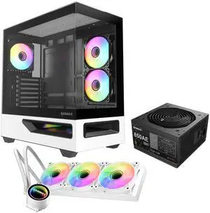 RAIDMAX H200 Bundle with 5X ARGB Fans, 360mm ARGB Liquid Cooler & RX-850AESD 850W ATX 3.1 PCIe Gen 5 PSU, Patented Air Tunnel Design, Supports 400mm GPU (CASE+850W+360AIO) RAIDMAX H200 Bundle with 5X ARGB Fans, 360mm ARGB Liquid Cooler & RX-850AESD 850W ATX 3.1 PCIe Gen 5 PSU, Patented Air Tunnel Design, Supports 400mm GPU (CASE+850W+360AIO)