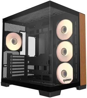 Raidmax Infinita Series I610WBF Dual Chamber ATX Case, 1x 120mm ARGB Fan, 1x 360mm ARGB 3-in-1 Fan, Wood Panel, 270° Tempered Glass, Supports Up to 400mm GPU Raidmax Infinita Series I610WBF Dual Chamber ATX Case, 1x 120mm ARGB Fan, 1x 360mm ARGB 3-in-1 Fan, Wood Panel, 270° Tempered Glass, Supports Up to 400mm GPU
