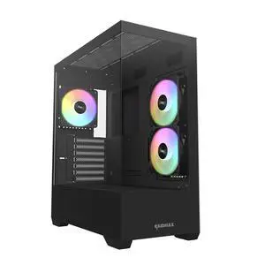 Raidmax Infinita i801 Tempered Glass Aqua View Case - Corner Structure-Free Panoramic Design, 3 ARGB Fans included, and Support for 360mm Water Cooler and 400mm GPU (Black) Raidmax Infinita i801 Tempered Glass Aqua View Case - Corner Structure-Free Panoramic Design, 3 ARGB Fans included, and Support for 360mm Water Cooler and 400mm GPU (Black)