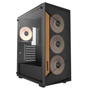 RAIDMAX V219 ATX Mid Tower Gaming PC Case, Wooden Trim Mesh Front Airflow Design, 4x ARGB Daisy-Chain Fans Included, Tempered Glass Side Panel, Supports up to 320mm GPU (Black) RAIDMAX V219 ATX Mid Tower Gaming PC Case, Wooden Trim Mesh Front Airflow Design, 4x ARGB Daisy-Chain Fans Included, Tempered Glass Side Panel, Supports up to 320mm GPU (Black)