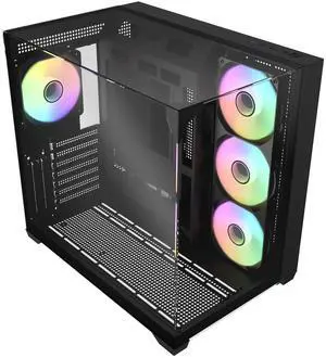 Raidmax I620 Tri-Glasses Panoramic Gaming PC Case, Dual-Chamber Design, 4 x 120mm ARGB Fans Pre-Installed, Supports 240/360mm Liquid Cooler, Back-Connect Motherboard Compatible Raidmax I620 Tri-Glasses Panoramic Gaming PC Case, Dual-Chamber Design, 4 x 120mm ARGB Fans Pre-Installed, Supports 240/360mm Liquid Cooler, Back-Connect Motherboard Compatible