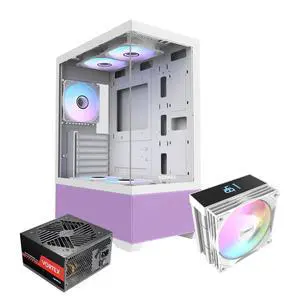 Raidmax i802 Vibe Series ATX Mid Tower Gaming Case Bundle Tempered Glass Side Panel, Includes 700W 80+ Power Supply, AM1204 Digital Display Air Cooler, and 5 Pre-Installed FRGB Fans Raidmax i802 Vibe Series ATX Mid Tower Gaming Case Bundle Tempered Glass Side Panel, Includes 700W 80+ Power Supply, AM1204 Digital Display Air Cooler, and 5 Pre-Installed FRGB Fans