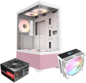 Raidmax i802 Vibe Series ATX Mid Tower Gaming Case Bundle Tempered Glass Side Panel, Includes 700W 80+ Power Supply, AM1204 Digital Display Air Cooler, and 5 Pre-Installed FRGB Fans Raidmax i802 Vibe Series ATX Mid Tower Gaming Case Bundle Tempered Glass Side Panel, Includes 700W 80+ Power Supply, AM1204 Digital Display Air Cooler, and 5 Pre-Installed FRGB Fans