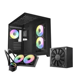 Raidmax i600 Micro-ATX Dual-Chamber Gaming Case, 3 ARGB Fans Pre-Installed, Panoramic Glass, Bundled 700W Power Supply & 240mm Liquid Cooler, Compact High-Airflow Build Raidmax i600 Micro-ATX Dual-Chamber Gaming Case, 3 ARGB Fans Pre-Installed, Panoramic Glass, Bundled 700W Power Supply & 240mm Liquid Cooler, Compact High-Airflow Build
