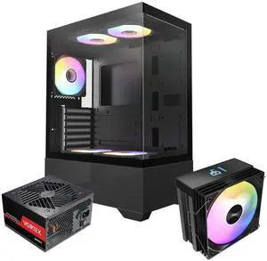 RAIDMAX i802 ATX Mid Tower Gaming PC Case Bundle, Includes 5 Fixed RGB Fans, 700W Power Supply & 120mm ARGB CPU Air Cooler, Tempered Glass Side Panel, Supports 320mm GPU / LGA1700 / AM5 RAIDMAX i802 ATX Mid Tower Gaming PC Case Bundle, Includes 5 Fixed RGB Fans, 700W Power Supply & 120mm ARGB CPU Air Cooler, Tempered Glass Side Panel, Supports 320mm GPU / LGA1700 / AM5