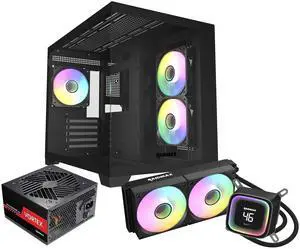 Raidmax i600 Micro-ATX Dual-Chamber Gaming Case, 3 ARGB Fans Pre-Installed, Panoramic Glass, Bundled 700W Power Supply & 240mm Liquid Cooler, Compact High-Airflow Build Raidmax i600 Micro-ATX Dual-Chamber Gaming Case, 3 ARGB Fans Pre-Installed, Panoramic Glass, Bundled 700W Power Supply & 240mm Liquid Cooler, Compact High-Airflow Build