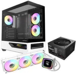 RAIDMAX H200 Bundle with 5X ARGB Fans, 360mm ARGB Liquid Cooler & RX-850AESD 850W ATX 3.1 PCIe Gen 5 PSU, Patented Air Tunnel Design, Supports 400mm GPU (CASE+850W+360AIO) RAIDMAX H200 Bundle with 5X ARGB Fans, 360mm ARGB Liquid Cooler & RX-850AESD 850W ATX 3.1 PCIe Gen 5 PSU, Patented Air Tunnel Design, Supports 400mm GPU (CASE+850W+360AIO)