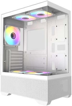 Raidmax I802 AWS White Color Air Flow Compact Panoramic ATX Mid Tower Case 270° View Tempered Glass, 5x Pre-Installed 120mm Static RGB Color Fans, Supports ATX/Micro ATX Motherboards, Max 340mm GPU Raidmax I802 AWS White Color Air Flow Compact Panoramic ATX Mid Tower Case 270° View Tempered Glass, 5x Pre-Installed 120mm Static RGB Color Fans, Supports ATX/Micro ATX Motherboards, Max 340mm GPU
