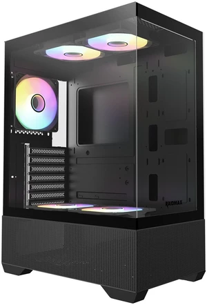 Raidmax I802ABS Compact Panoramic ATX Mid Tower Case 270° View Tempered Glass, 5X Pre-Installed Static RGB Fans, Supports ATX/Micro-ATX Motherboards, Max 340mm GPU Raidmax I802ABS Compact Panoramic ATX Mid Tower Case 270° View Tempered Glass, 5X Pre-Installed Static RGB Fans, Supports ATX/Micro-ATX Motherboards, Max 340mm GPU