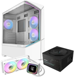 Raidmax i812 Prebuilt PC Case Combo - ATX Mid Tower Tempered Glass Showcase Gaming Chassis, 750W 80+ Gold ATX 3.1 PCIe Gen 5 Power Supply, 240mm AIO Liquid Cooler with Temperature Display (White) Raidmax i812 Prebuilt PC Case Combo - ATX Mid Tower Tempered Glass Showcase Gaming Chassis, 750W 80+ Gold ATX 3.1 PCIe Gen 5 Power Supply, 240mm AIO Liquid Cooler with Temperature Display (White)