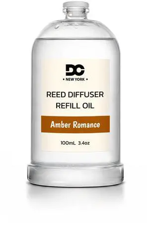 Daniella's Candles Collection Amber Romance Reed Diffuser Refill Oil 3.4oz 100mL Home Fragrance Scented Oil Aromatherapy Room Freshener for Spa, Meditation, and Everyday Use Daniella's Candles Collection Amber Romance Reed Diffuser Refill Oil 3.4oz 100mL Home Fragrance Scented Oil Aromatherapy Room Freshener for Spa, Meditation, and Everyday Use
