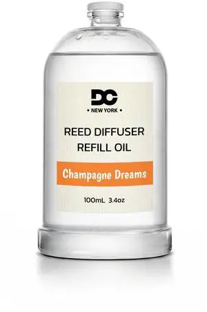 Daniella's Candles Collection Champagne Dreams Reed Diffuser Refill Oil 3.4oz 100mL Home Fragrance Scented Oil Aromatherapy Room Freshener for Spa, Meditation, and Everyday Use Daniella's Candles Collection Champagne Dreams Reed Diffuser Refill Oil 3.4oz 100mL Home Fragrance Scented Oil Aromatherapy Room Freshener for Spa, Meditation, and Everyday Use