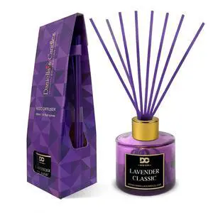 Daniella's Candles Lavender Classic Reed Diffuser Set Purple - Premium Home Fragrance with Long-Lasting 20-Week Scent in Elegant Purple Gift Box Daniella's Candles Lavender Classic Reed Diffuser Set Purple - Premium Home Fragrance with Long-Lasting 20-Week Scent in Elegant Purple Gift Box