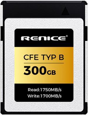 RENICE CFexpress Type B Memory Card 300GB Read 1750MB/S Write 1700MB/S Adopt PCIe for Professional Camera Photographer Support 12K Videos