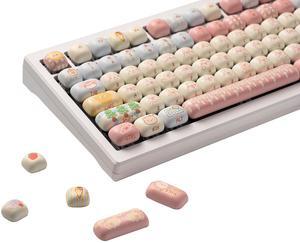 Akko PBT Keycap Set, Piggy Party Keycaps MOG Profile 139-Key Keycaps for Mechanical Keyboards