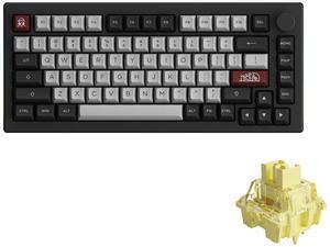 Akko Dracula Castle Mechanical Keyboard 5075B Plus 75% RGB Hot-swappable Keyboard with Knob, Multi-Modes 
Gaming Keyboard with PBT Double Shot ASA Profile Keycaps Creamy Yellow Pre Lubed Switch