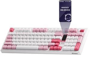 Akko 5098B Wireless Gaming Keyboard with Screen, Prunus Lannesiana Keyboard with Scroll Wheel, Hot-Swappable Mechanical Keyboard with Numberpad,  RGB Gasket Keyboard, Piano Pre Lubed Switch