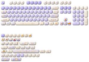 Akko PBT Keycap Set, Magic Lop Bunny Keycap Set MOG Profile 146-Key Keycaps for Mechanical Keyboards