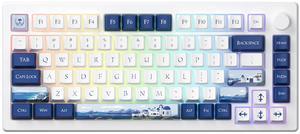 Akko Gaming Keyboard Rapid Trigger with Magnetic Switches, 75% 8k Polling Rate Mechanical Hall Effect Keyboard with Knob MOD007B HE PC Santorini Wired/Wireless (Kailh Sakura Pink Magnetic Switch)